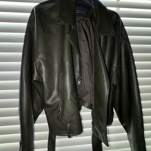 Levi's Olive Leather Jacket